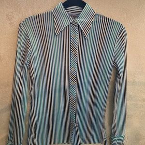 Vintage 70s Stripped Disco Print Shirt